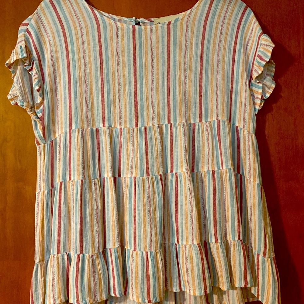 Savanna Jane Sz. S Pastel Stripe Top
